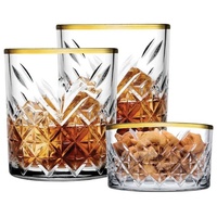 Pasabahce Timeless Golden Touch Gläser und Schale Set Kristall