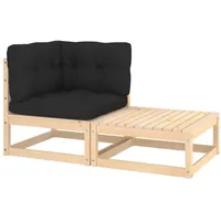 VidaXL Garten-Lounge-Set 2-tlg. Kiefer massivholz silber