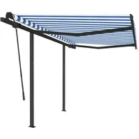 VidaXL Automatisch Gelenkarmmarkise 350 x 250 cm blau/weiß inkl.