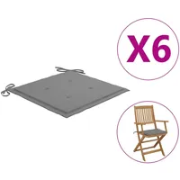 VidaXL Gartenstuhl-Kissen 6 Stk. Grau 40x40x3 cm Oxford-Gewebe