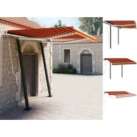 VidaXL LED Gelenkarmmarkise 300 x 250 cm orange/braun