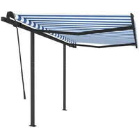 VidaXL Automatisch Gelenkarmmarkise 300 x 250 cm blau/weiß inkl.