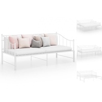 VidaXL Ausziehsofa Bettgestell Weiß Metall 90x200 cm