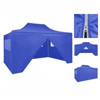 VidaXL Profi-Partyzelt Faltbar mit 4 Seitenwänden 3×4m Stahl Blau