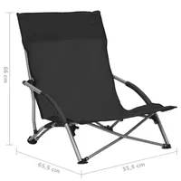VidaXL Strandstuhl Klappbar Schwarz
