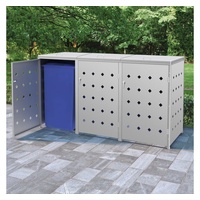 VidaXL Mülltonnenbox 3 x 240 l silber