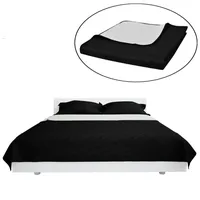 VidaXL Zweiseitige Tagesdecke Gesteppt Schwarz/Weiß 220x240 cm