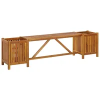 VidaXL Gartenbank mit 2 Pflanzkübeln 150×30×40 cm Massivholz Akazie