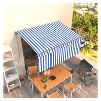 VidaXL Gelenkarmmarkise 300 x 250 cm blau/weiß inkl. Volant