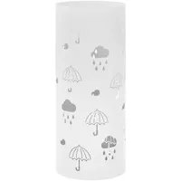 VidaXL Regenschirmständer Regenschirm-Motiv Stahl Weiß
