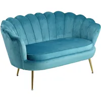 SalesFever Muschel-Sofa | Samt blau
