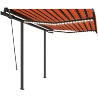 VidaXL Gelenkarmmarkise 350 x 250 cm orange, braun