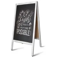 Office Marshal Kundenstopper Kreidetafel Mit Holzrahmen Weiß-Grau