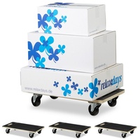 Relaxdays 4 x Transportroller mit Bremse 400 kg