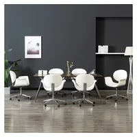 VidaXL Drehbare Esszimmerstühle 6 Stk. Weiß Kunstleder