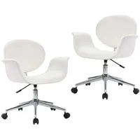 VidaXL Esszimmerstühle 2 Stk. Weiß Kunstleder