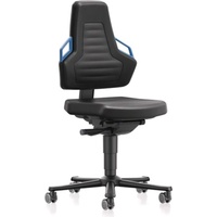 Bimos Arbeitsdrehstuhl Nexxit Rl.Integralschaum schwarz Griff blau 450-600mm BIMOS