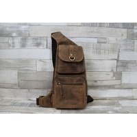 GREENBURRY Vintage Umhängetasche Leder 26 cm brown