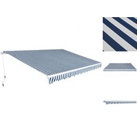 VidaXL Gelenkarmmarkise 450 x 300 cm blau/weiß
