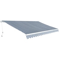 VidaXL Gelenkarmmarkise 500 cm Blau/Weiß
