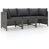 VidaXL 3-Sitzer-Gartensofa Loungesofa grau