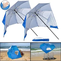 Infactory 2in1-Sonnenschirm und Strandmuschel 2 Seitenwände, UV50+, verstellbar