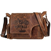 GREENBURRY Vintage Cafe-Racer Messenger Leder 39 cm braun