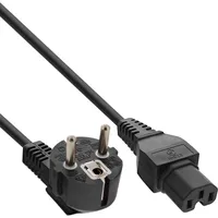 InLine Netzkabel, Schutzkon. gew. auf Warmgerätest. C15 gerade, schwarz,