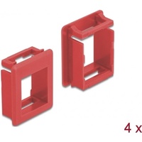 DeLock Modulblende Snap-in-Halterung - Schrankmontage - Rot (Packung mit
