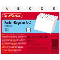 Herlitz Karteiregister A - Z, PP, A7 quer, weiß,