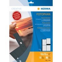 Herma 10 HERMA Fotosichthüllen Fotophan 10x15 cm schwarz genarbt