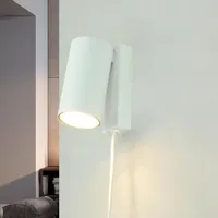 Licht-Erlebnisse Wandlampe mit Schalter Kabel Weiß Gold verstellbar GU10