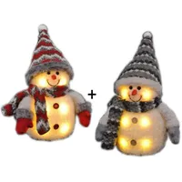 Gravidus 2er Set Dekofigur Schneemann LED Weihnachtsdeko