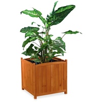 MuCoLa 50cm Blumentopf eckig Blumen Pflanztrog Blumenständer Blumenkasten Holz