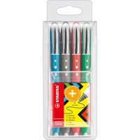 Stabilo worker+ colorful Tintenroller sortiert, 4er-Set, Etui (2019/4)