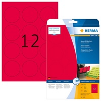 Herma Neonetiketten rund, 60mm, rot, 60,0 x 60,0 mm