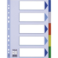 Esselte Register blanko 15259 DIN A4 5teilig PP h.blau/sortiert