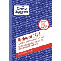 Zweckform Avery Zweckform Rechnung A6, 2x40 Blatt 1732