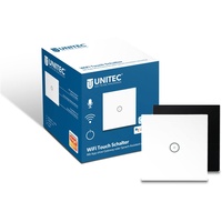 Unitec WIFI Touch Schalter schwarz Glasoptik, Tuya-App, Unterputz