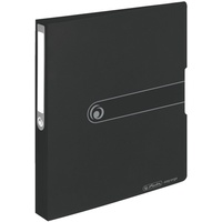 Herlitz Ringbuch PP A4 2 Ringe 25mm, opak schwarz