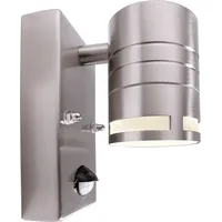 Deko-Light Außenwandleuchte Edelstahl 10,6 cm mit Bewegungsmelder GU10 IP44