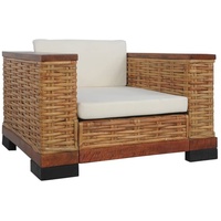 VidaXL Sessel mit Auflagen Braun Natur Rattan