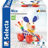 Selecta 62026 - Nachzieh-Hund, Nico, Holz, 12 cm