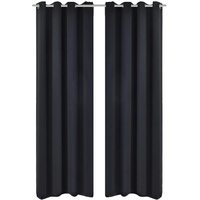 VidaXL Verdunkelungsvorhang Ösen 135 x 175 cm schwarz 2