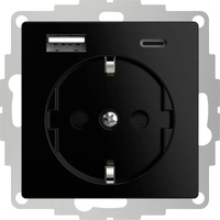 2USB inChargePRO USB AC Steckdose, 15W 3A Schwarz