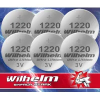 Wilhelm 6X CR1220 CR 1220 Wilhelm Lithium Knopfzelle 3V