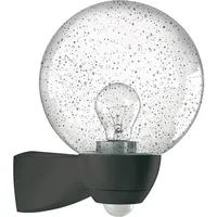 ESYLUX Außenwandleuchte Glas Kunststoff 21,4 cm mit Bewegungsmelder schwarz