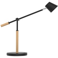 Unilux Vicky LED-Schreibtischleuchte schwarz-buche, dimmbar, USB Ladefunktion