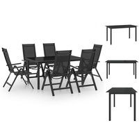 VidaXL Garten-Essgruppe 7-tlg. Anthrazit