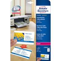 Avery Zweckform Visitenkarten C32016-25 satiniert weiß 220 g/m2 25